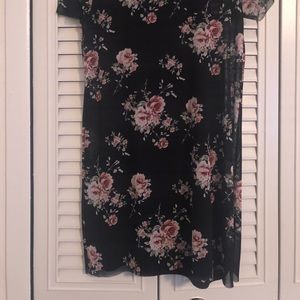 Sheer black floral dress